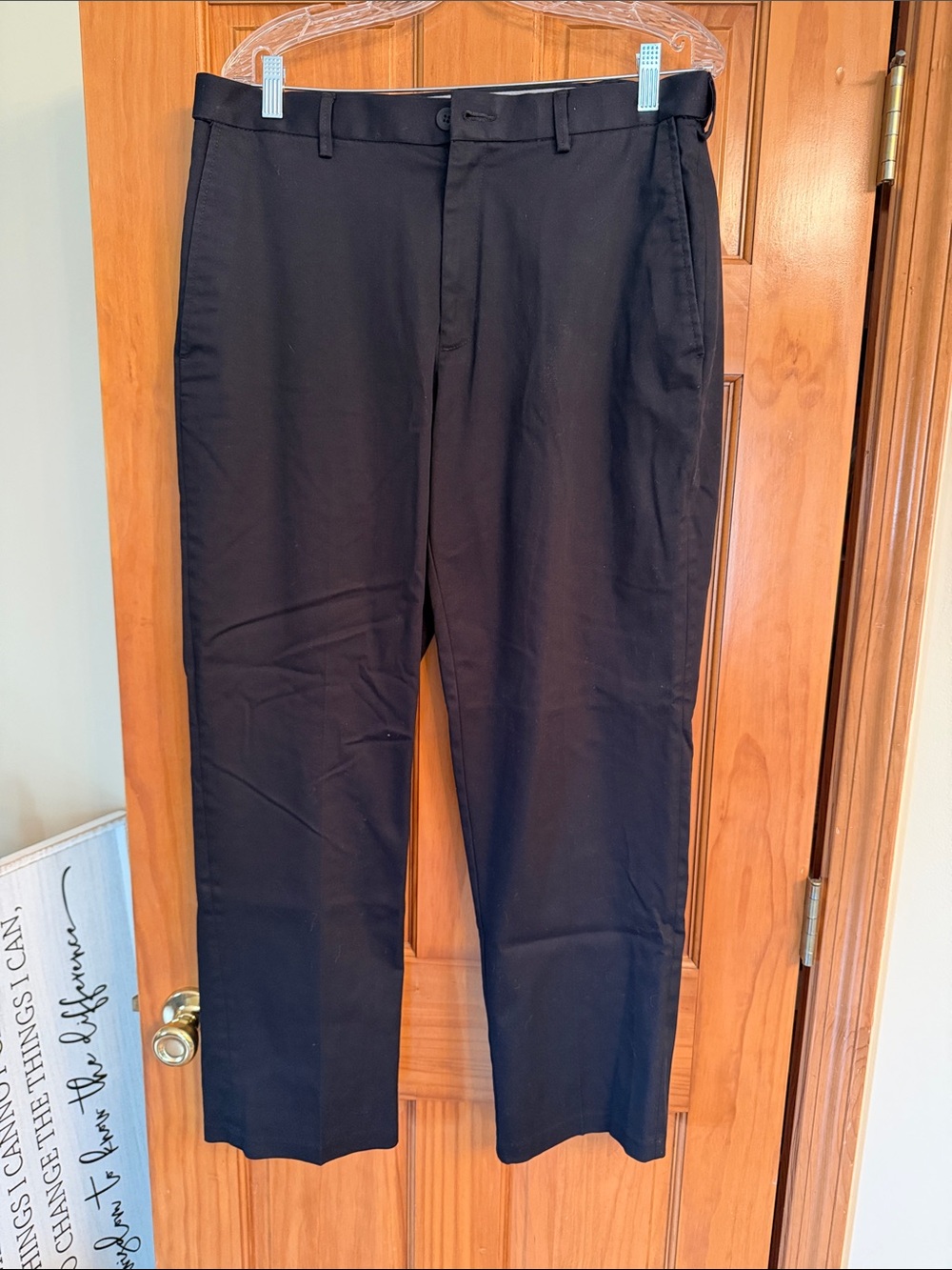 Haggar Men's Black Dress Pants - Classic Straight Leg